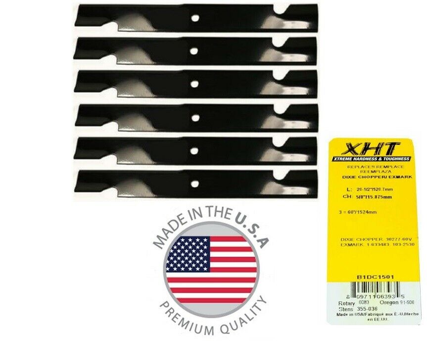 MMTractorParts.com: 6 Heavy-Duty XHT 91-506 Blades for Dixie Chopper 60 ...