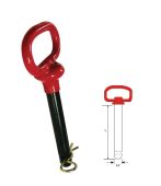 Red Head Hitch Pin - Grade 5 Steel Powder Coated - 5/8" x 4" Length