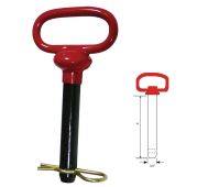 Red Head Hitch Pin - Grade 5 Steel Powder Coated - 3/4" x 4" Length