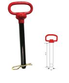 Red Head Hitch Pin - Grade 5 Steel Powder Coated - 3/4" x 6 1/2" Length