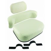 Seat Cushion Set Oliver Tractor -  Cream Embossed Vinyl, Unassembled w/ Brackets